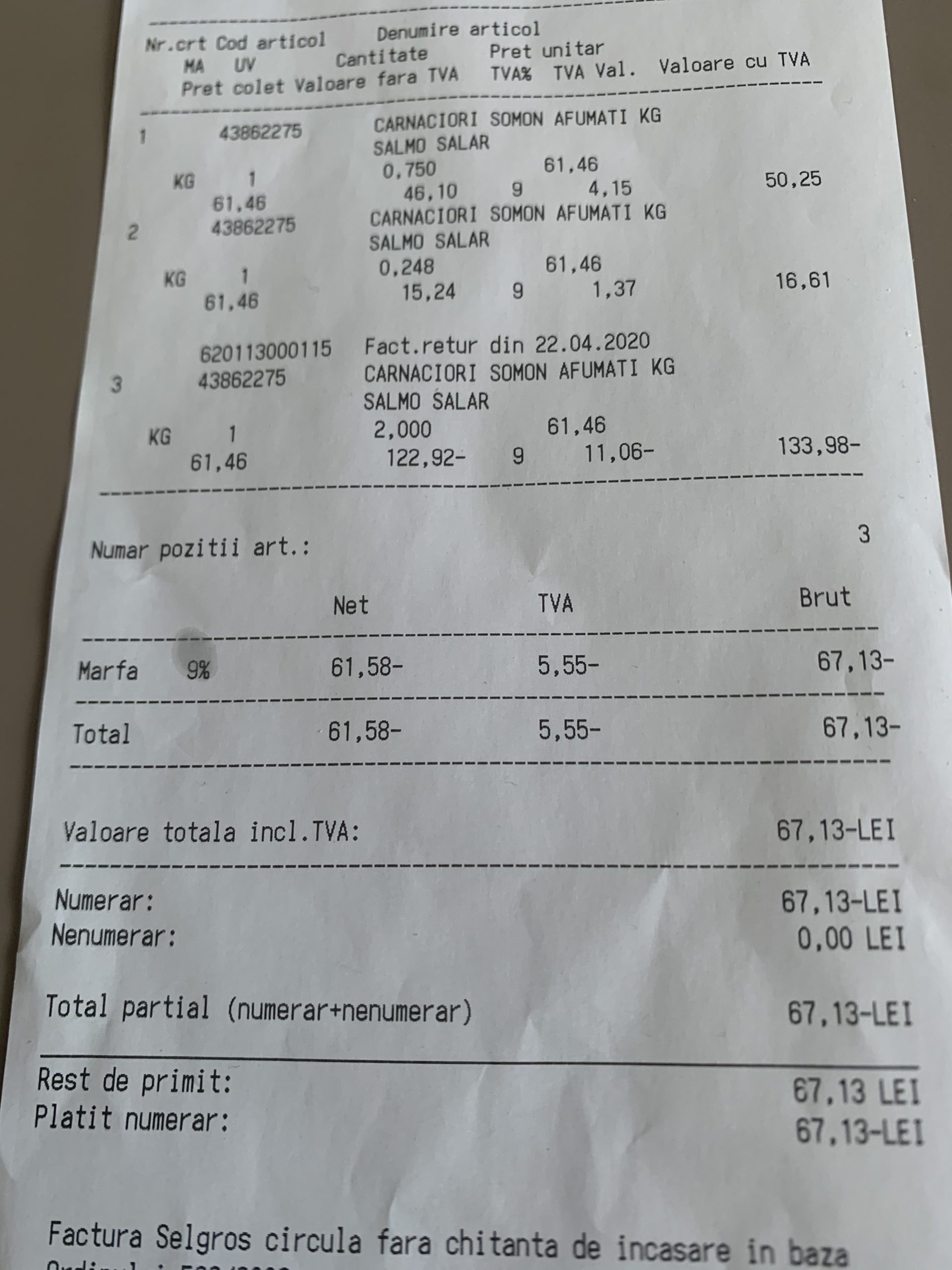 Iata dovada! Cum suntem furati de Selgros Alba Iulia!