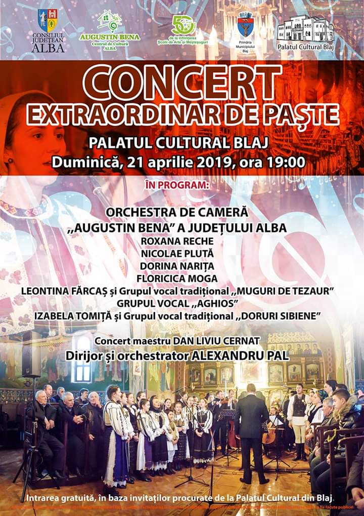 Concert extraordinar de Paște la Palatul Cultural din Blaj