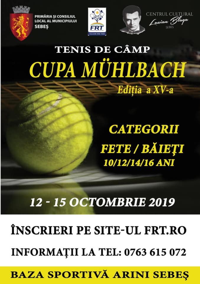 CUPA MÜHLBACH LA TENIS DE CÂMP, ediția a XV-a, 12-15 octombrie 2019, Parcul Arini, Sebeș