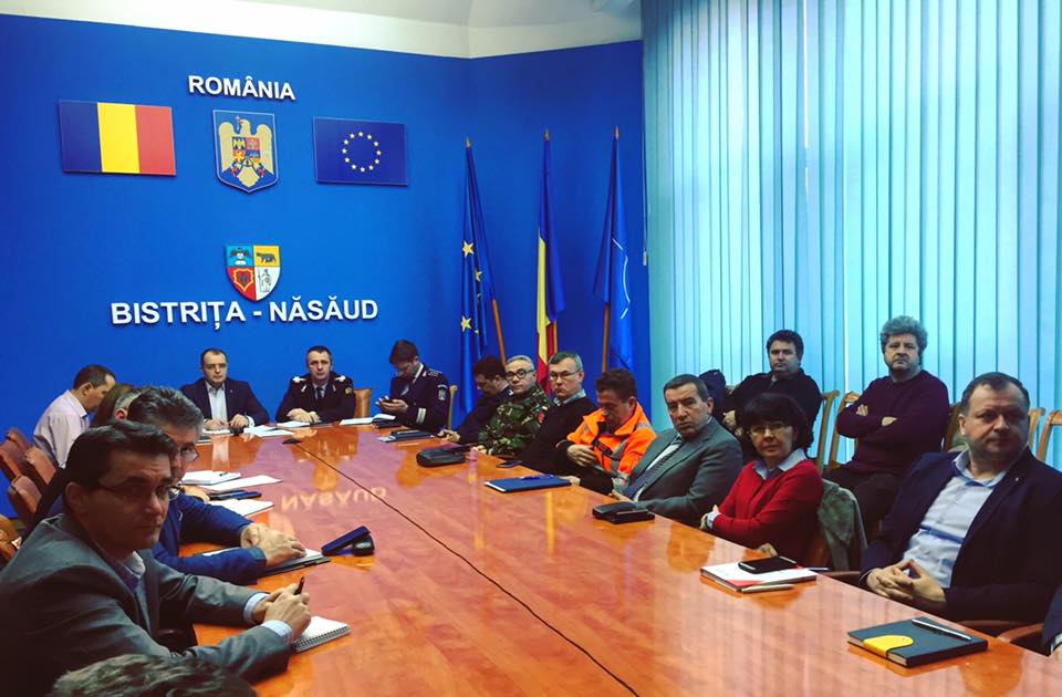 Comitetul Județean pentru Situații de Urgență, convocat la Prefectura Bistrița-Năsăud