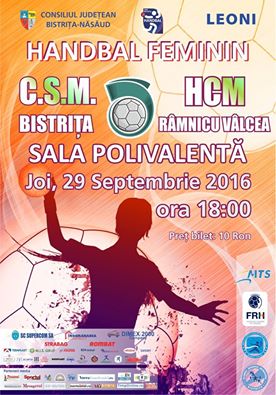 Handbal: CSM Bistrița joacă acasă cu HCM Râmnicu Vâlcea