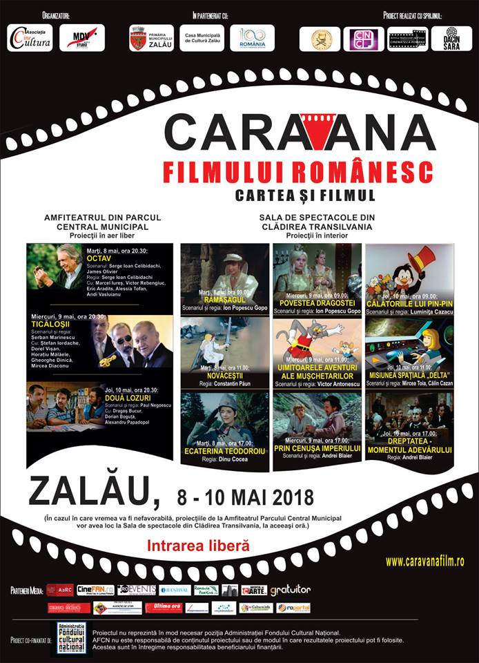 „Caravana filmului românesc – Cartea și filmul” ajunge din nou la Zalău
