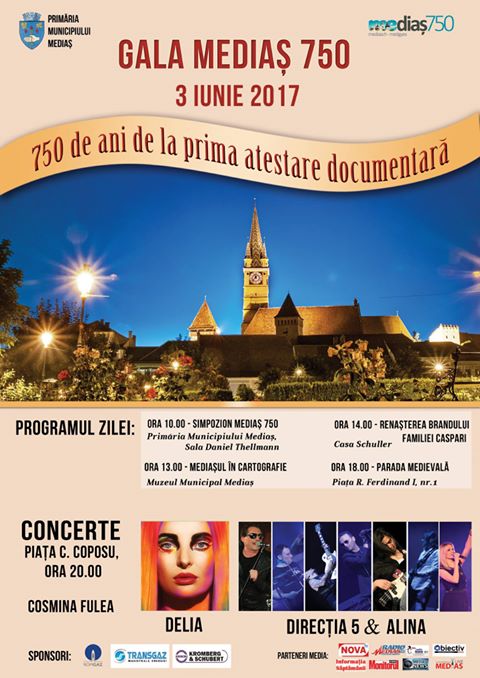 „Gala Mediaș 750“ se va desfășura în data de 3 iunie