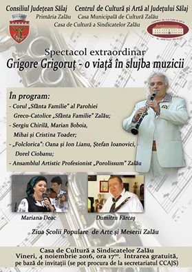 Zalău: Spectacol extraordinar Grigore Grigoruț – o viață în slujba muzicii