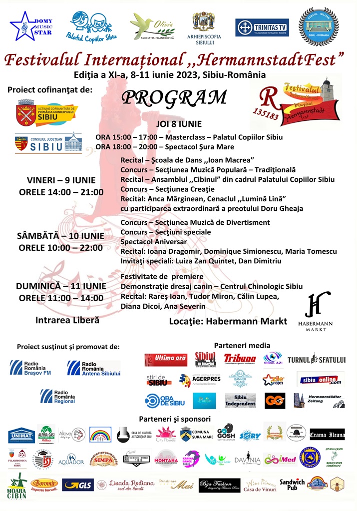 Festivalul Internațional „Hermannstadtfest” se va desfășura în perioada 8-11 iunie