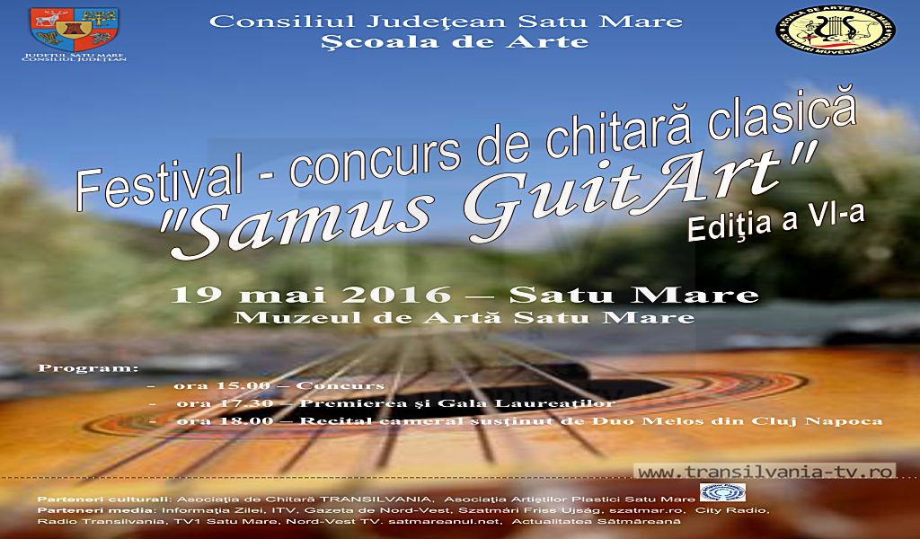 Festivalul- concurs de chitară clasică „Samus GuitArt”, la ediţia a VI-a