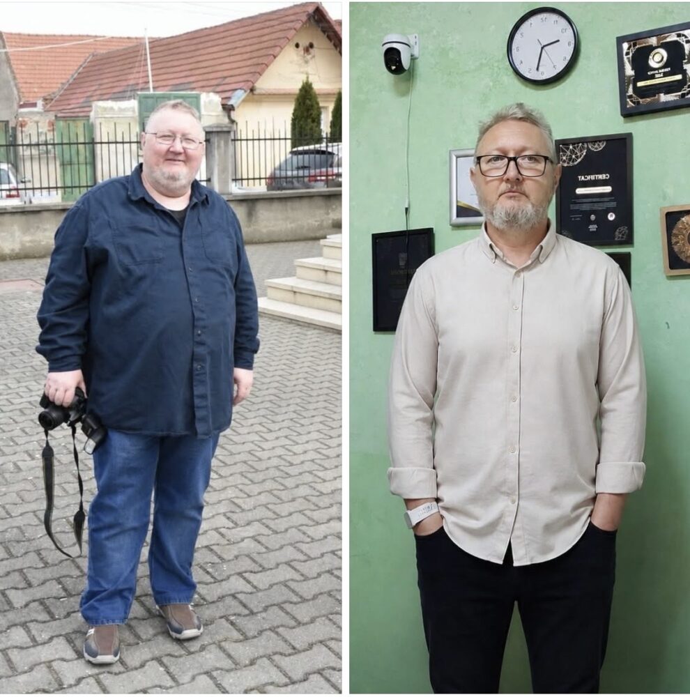 Fotografiile care au uimit Sebeșul! Nimeni nu-l mai recunoaște pe Eugen după ce a slăbit 60 de kilograme în 9 luni!