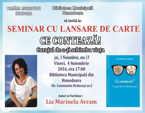 Seminar cu lansare de carte la Biblioteca Municipala Hunedoara