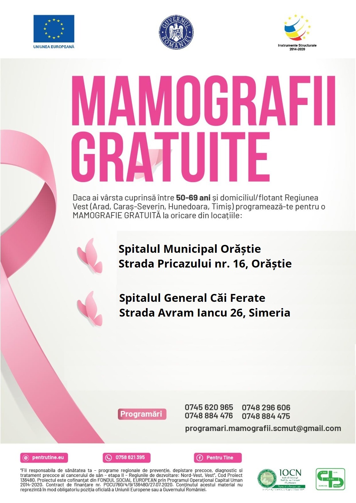 Mamografii gratuite la spitalele din Orăștie și Simeria