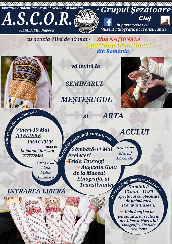 Seminar ,,Meșteșugul și arta acului!*”, la Muzeul Etnografic al Transilvaniei