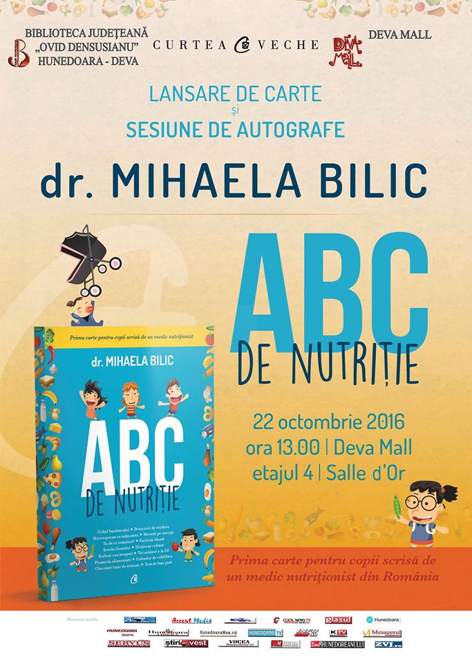Deva: Întâlnire cu medicul nutriționist Mihaela Bilic (22 octombrie, ora 13)