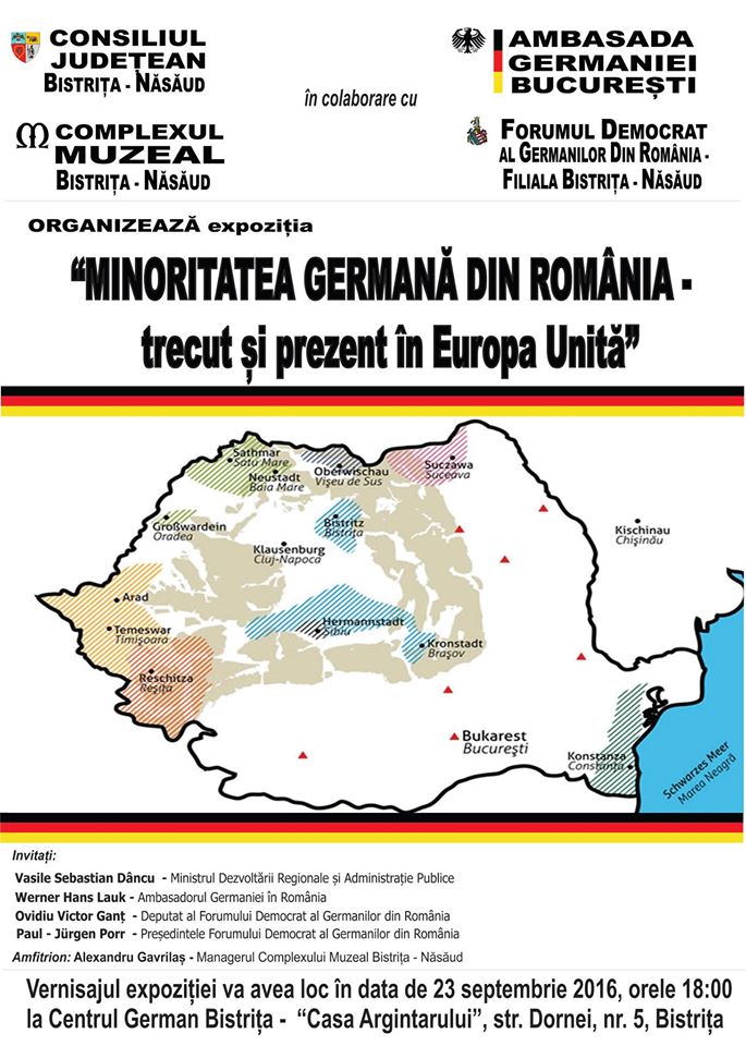 Expoziţia „Minoritatea germană din România. Trecut şi prezent în Europa unită”, la Complexul Muzeal Bistriţa-Năsăud