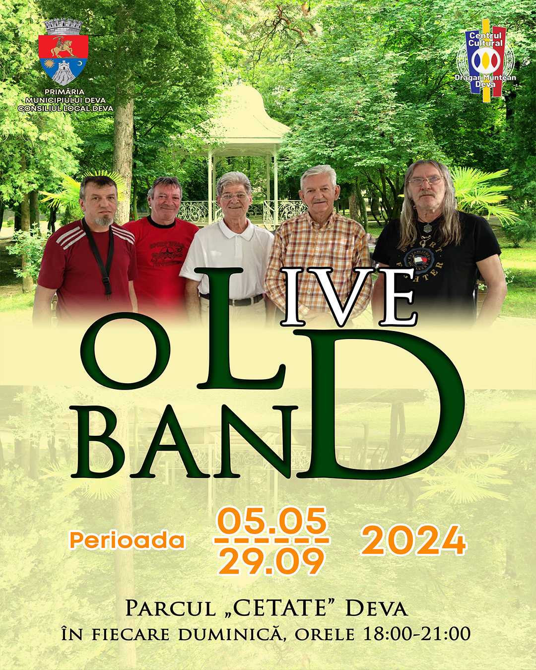 Concertele live cu trupa „Old Band” revin în Parcul ,,Cetate” din Deva