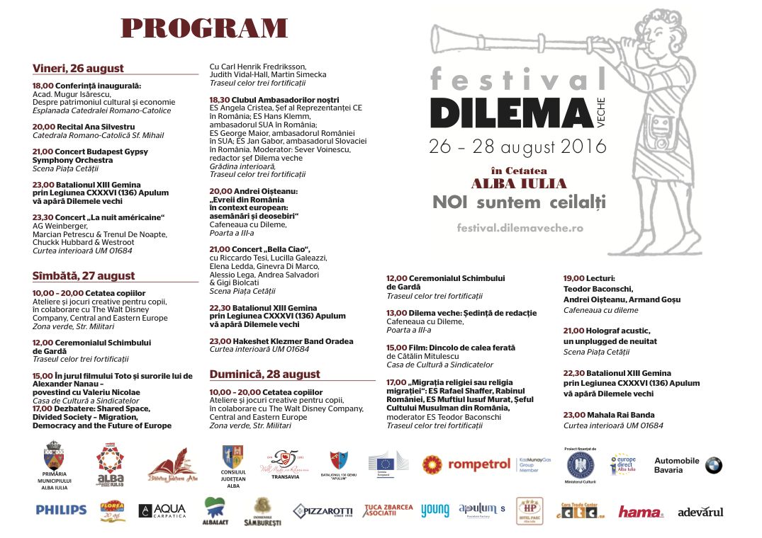 Festivalul “Dilema veche” în Cetatea Alba Iulia
