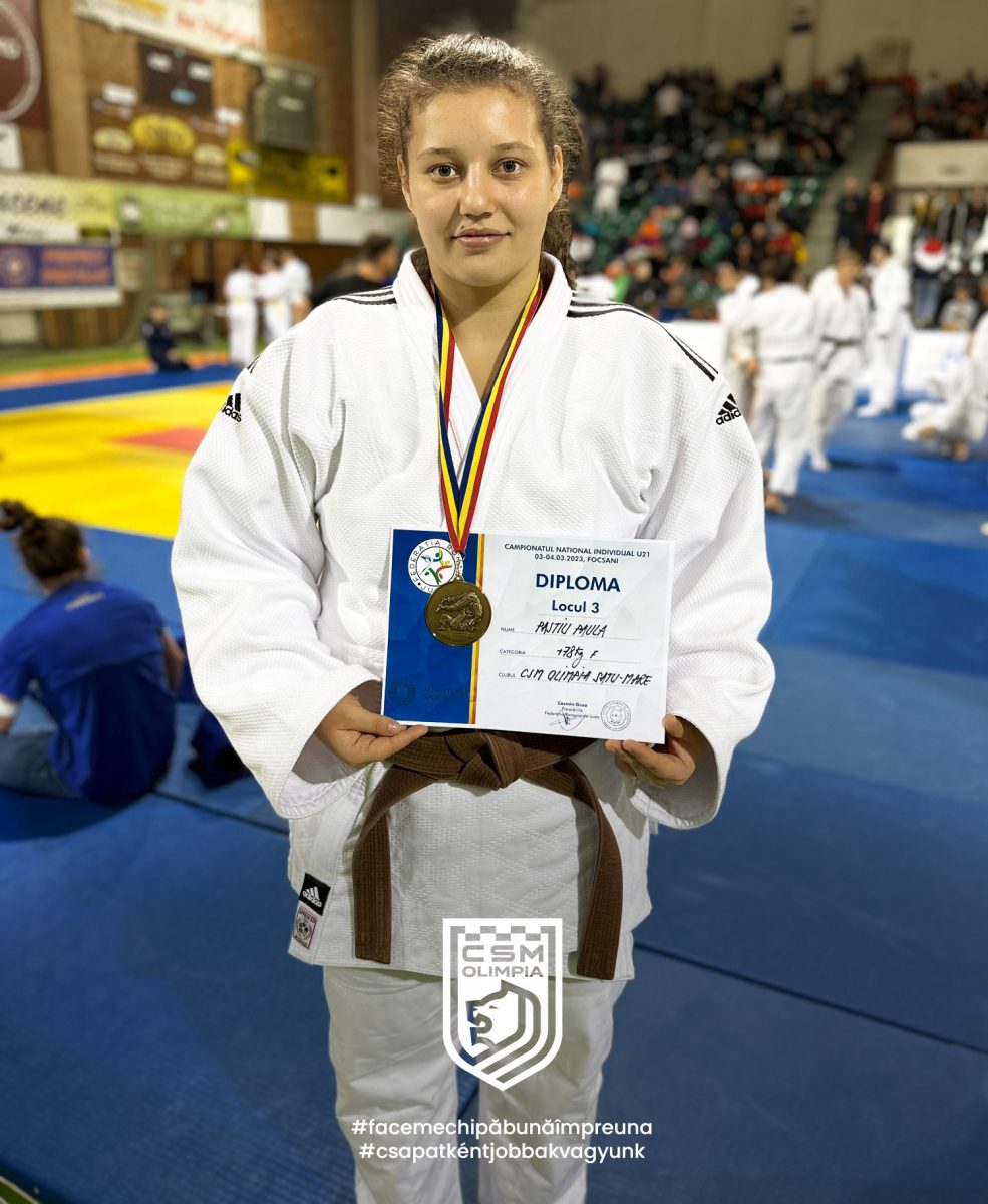 Medalie de bronz la Naționalele U21 de judo pentru sătmăreanca Paula Paștiu