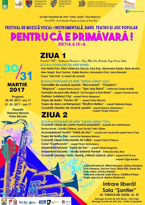Cluj Napoca: Festivalul „Pentru că e primăvară” a ajuns la cea de-a IX-a ediție