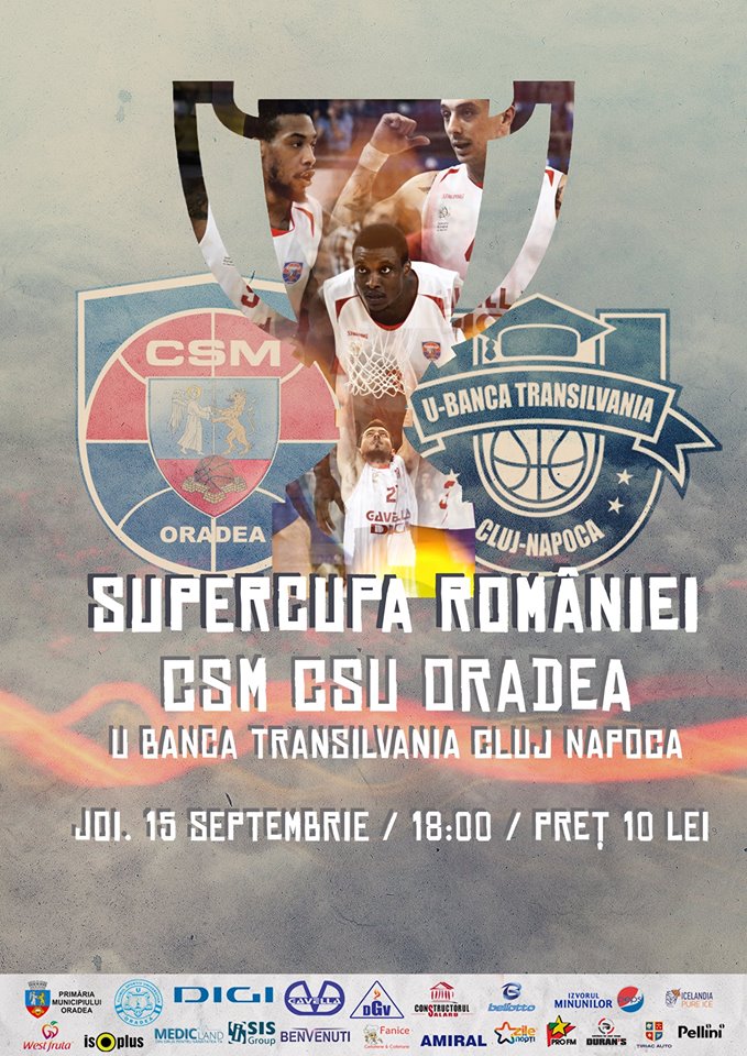Baschet: CSM CSU Oradea și U-Banca Transilvania Cluj-Napoca se întâlnesc joi în Supercupa României