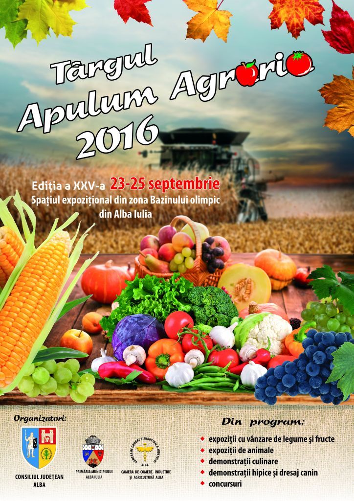 Târgul Apulum Agraria se va desfășura în perioada 23–25 septembrie