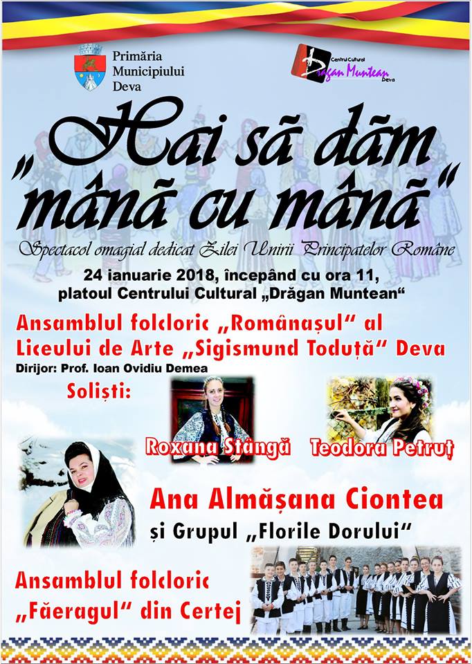 Spectacol folcloric de Ziua Unirii Principatelor Române la Deva