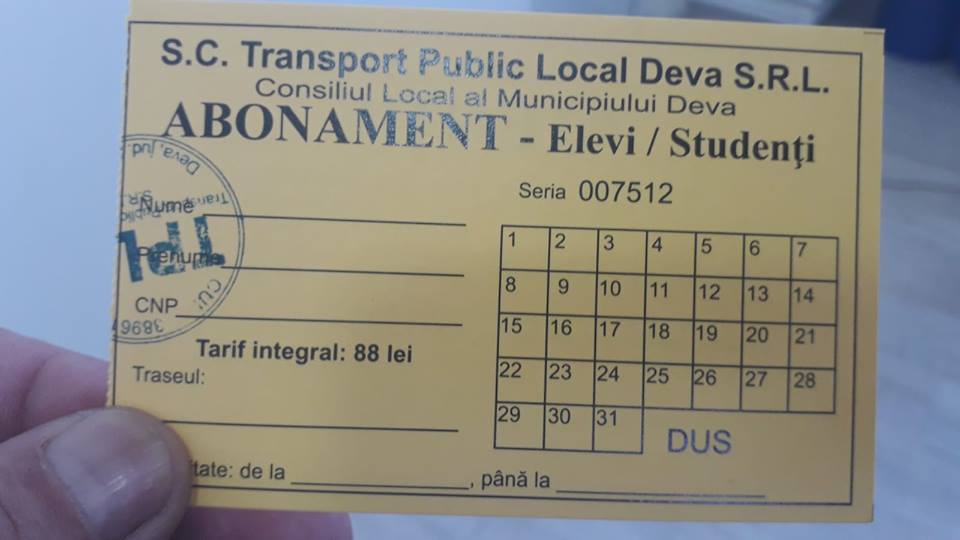 Elevii pot depune, și în format electronic, actele pentru abonamentele gratuite pentru transportul în comun din Deva