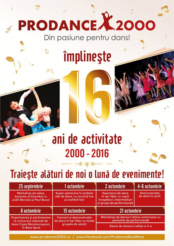 Aniversare: O lună de evenimente pentru cei 16 ani de Prodance 2000
