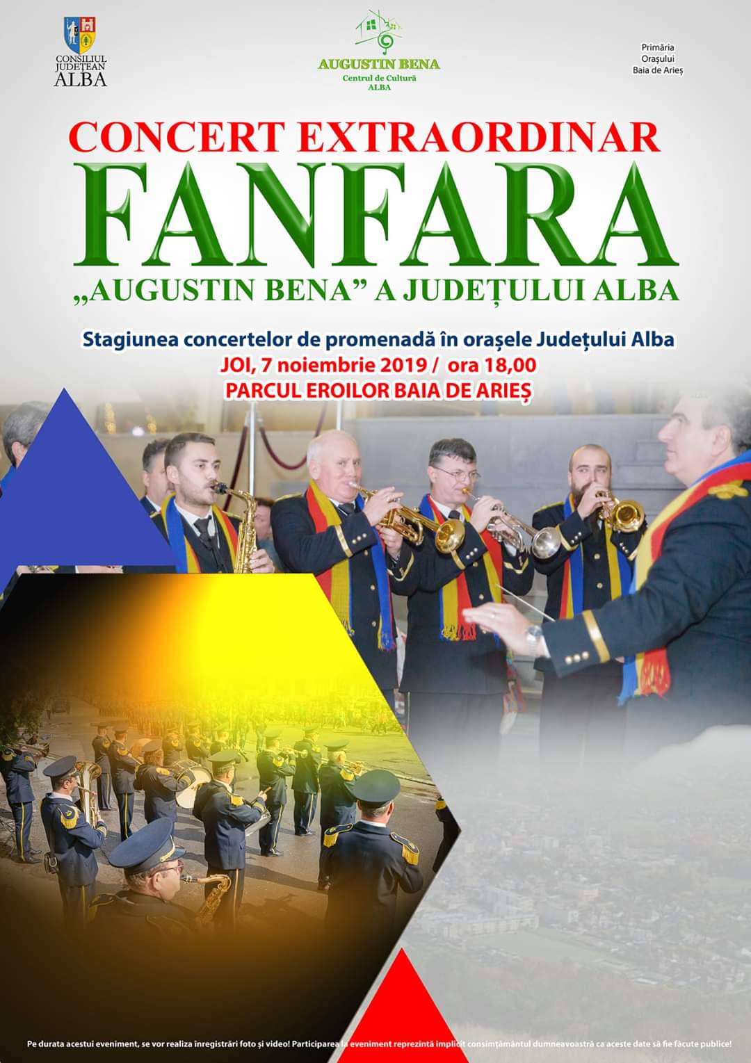 Fanfara „Augustin Bena” susține concerte în orașele județului Alba