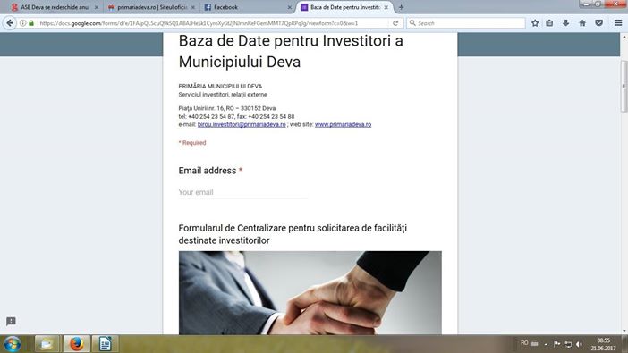 Bază de date pentru investitori, lansată de Primăria Deva
