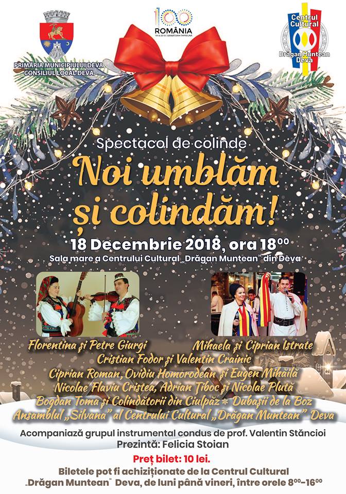 Concert de colinde la Centrul Cultural ”Drăgan Muntean” Deva