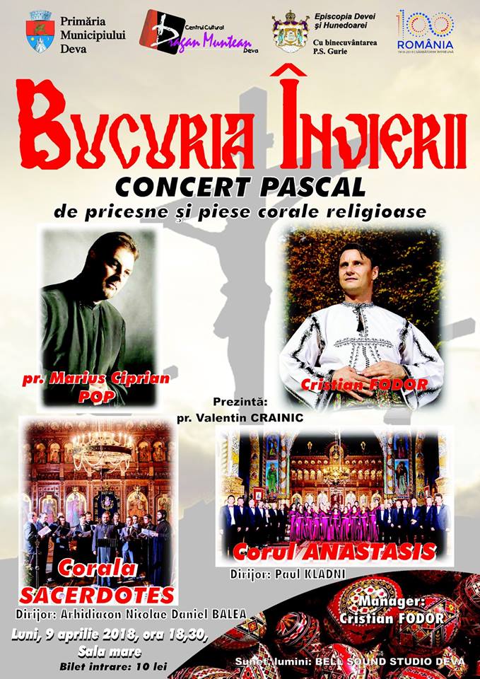 Concert pascal la Centrul Cultural ”Drăgan Muntean” Deva