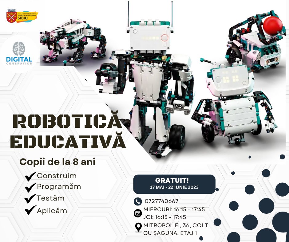 Curs gratuit de robotică pentru copii, la Sibiu