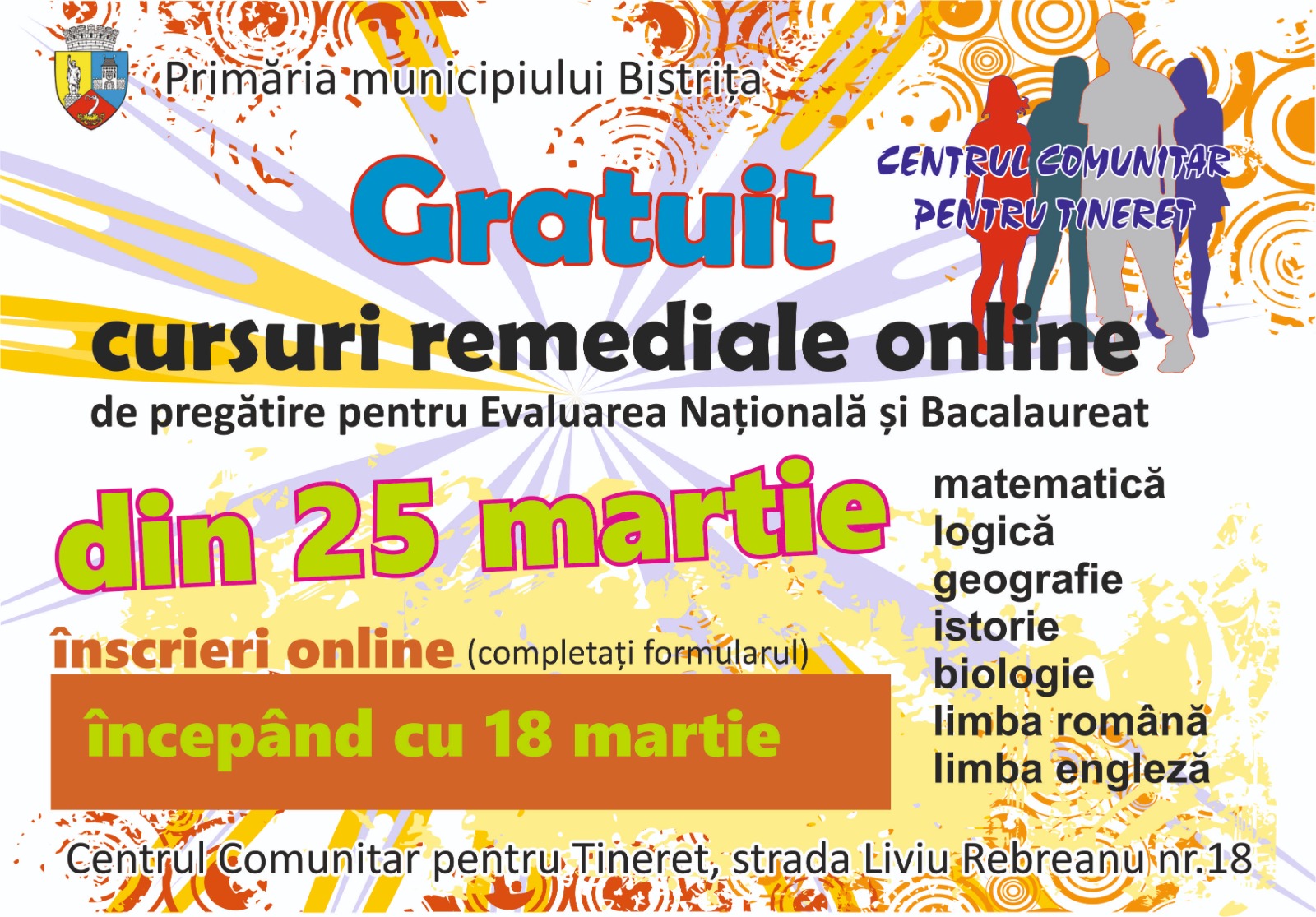 Cursuri remediale online pentru Evaluarea Națională și Bacalaureat în Bistrița