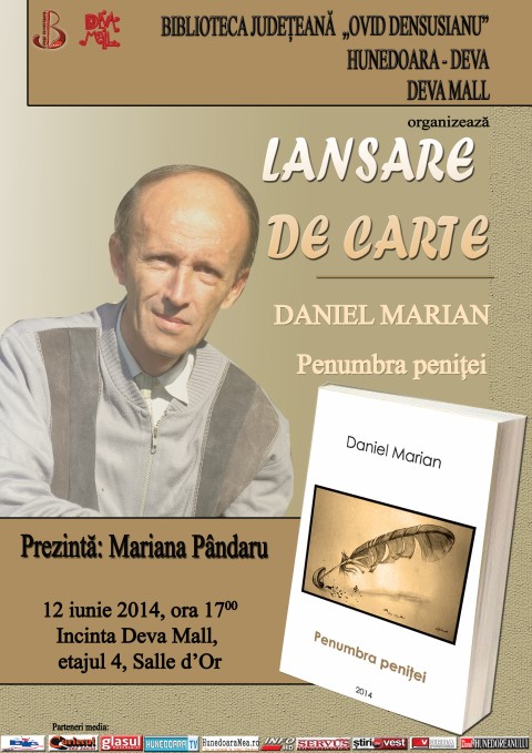 Întâlnire cu jurnalistul și poetul Daniel Marian prilejuită de lansarea volumului de versuri „Penumbra peniței”