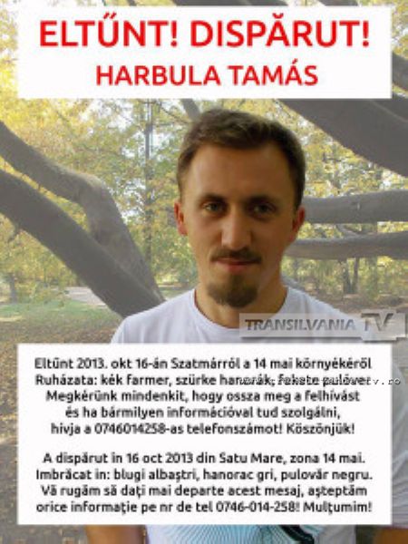 Harbula Tamas a plecat la serviciu şi nu s-a mai întors acasă