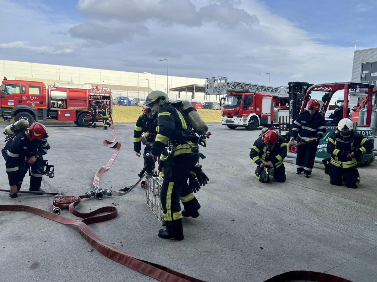 Exercițiu efectuat de pompierii din cadrul ISU Sibiu