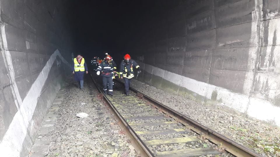 Exercițiu efectuat de ISU Sălaj și ISU Cluj în tunelul de cale ferată din apropierea localităţii Stana