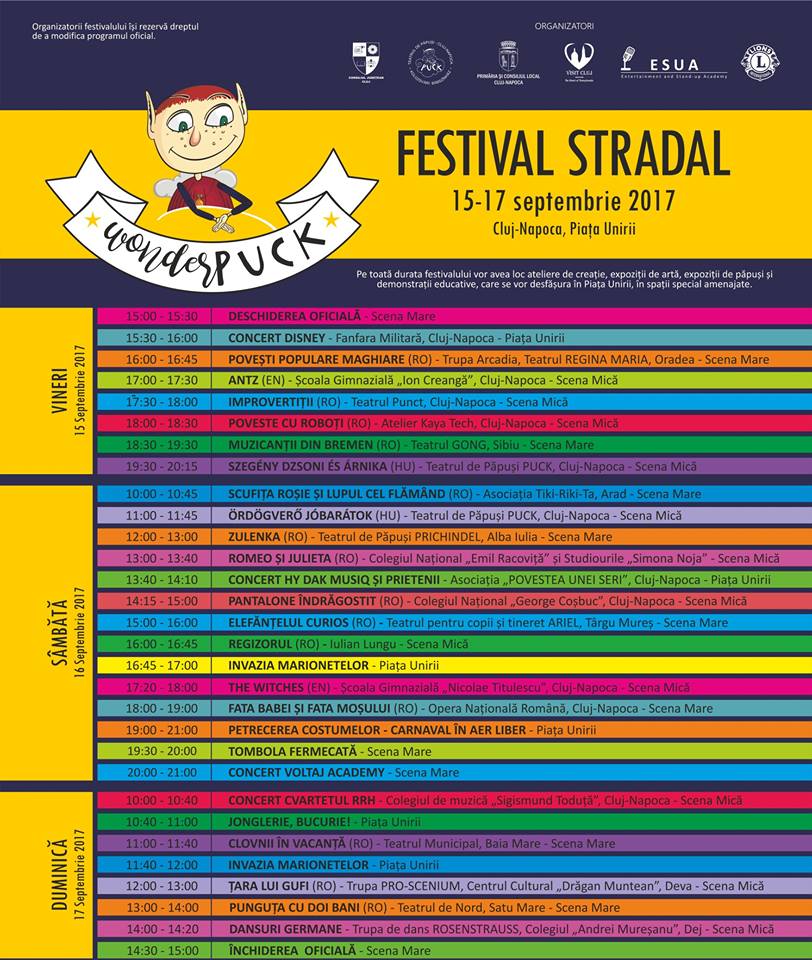 Municipiul Cluj Napoca găzduiește prima ediție a Festivalului Stradal „Wonder Puck”