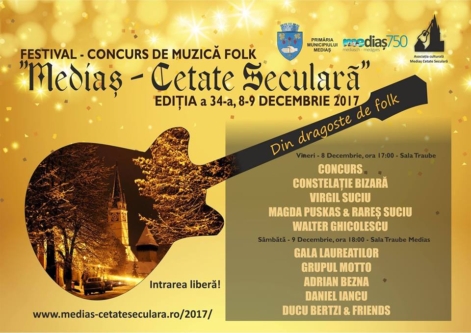 Vineri începe festivalul-concurs de folk „Mediaș – Cetate Seculară“. Vezi programul evenimentului