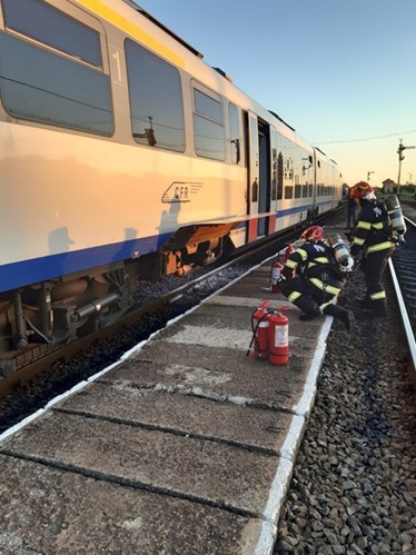 Incendiu la un tren, pe raza localității Margine
