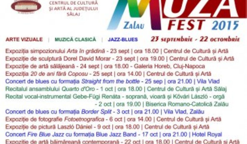 La Zalău, începe „Festivalul Artelor – Muza Fest”