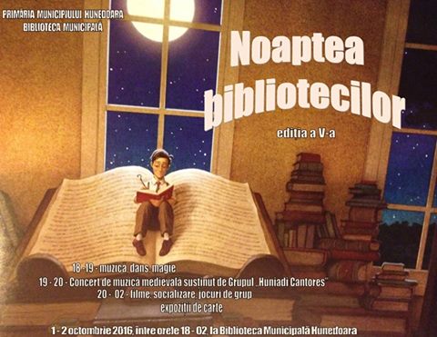 „Noaptea Bibliotecilor” în Hunedoara (1-2 octombrie)