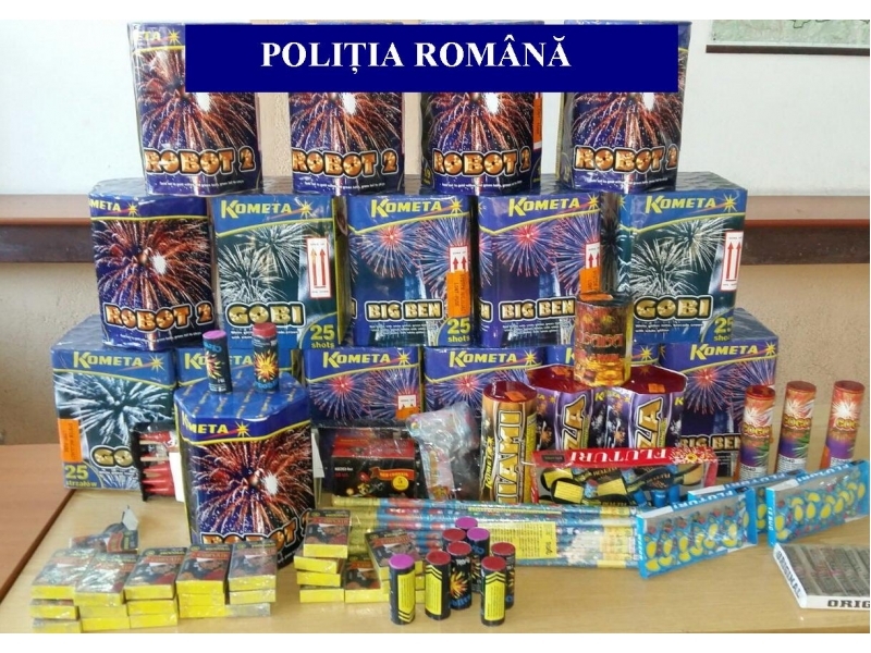 Băimăreni prinși în flagrant în timp ce încercau să vândă materiale pirotehnice