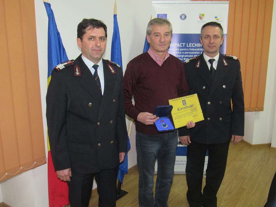 Primarul din Lechința, premiat de IGSU