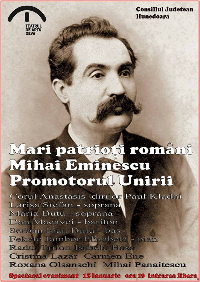 Spectacol dedicat lui Mihai Eminescu, la Teatrul de Artă Deva