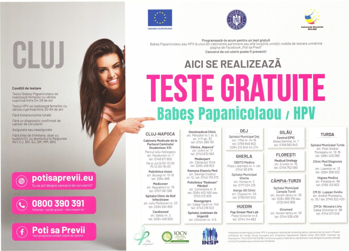 Mamografii și teste Babeș Papanicolau / HPV gratuite la Cluj