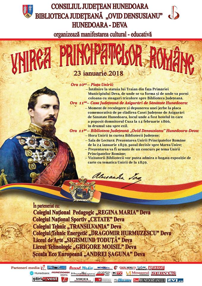 Biblioteca Județeană „Ovid Densusianu” Hunedoara-Deva sărbătorește ziua Unirii Principatelor Române